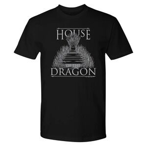 House of the Dragon Iron Throne Adult 2XL‎ XXL Short Sleeve Tshirt GOT Black NEW